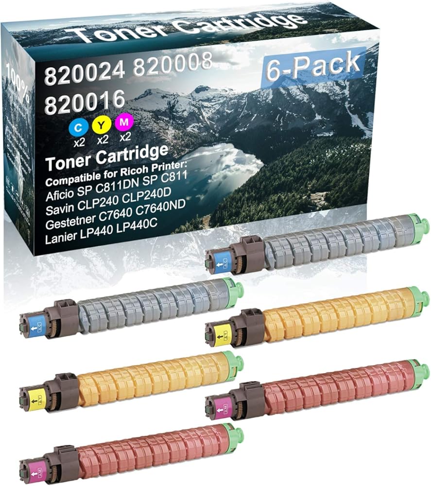 Credibility Store 6 Pack (C+Y+M) Compatible (High Yield) Gestetner C7640 C7640ND Lanier LP440 LP440C Printer Toner Cartridge Replacement for Ricoh 820024 820008 820016 Toner Cartridge