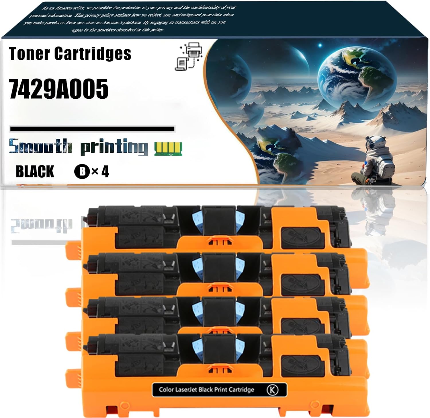 Replacement Parts Toner Cartridges 7429A005 Compatible with Canon Color imageCLASS MF8180c MF8170c Printers, Contains Chip and Clear Printing (4 Pack Black)