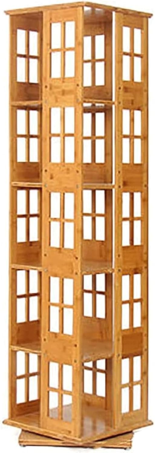 MUYRJLZX Bookshelf Tower Book Shelf Wood 5-Tier Standing Bookcase Display Rack Book Shelf for Home Office 37x37x147.5cm Floor Standing Book Shelf Study Corner