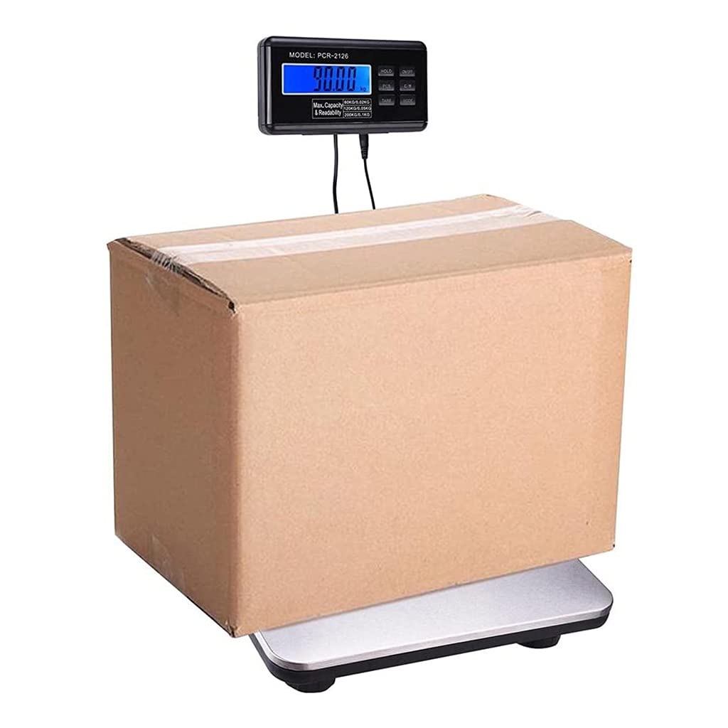 440lb Postal Scale LCD Digital Scale Floor Platform Scale Post Office Scale with Hold Tare PCS AC Adapter Office Parcel Package