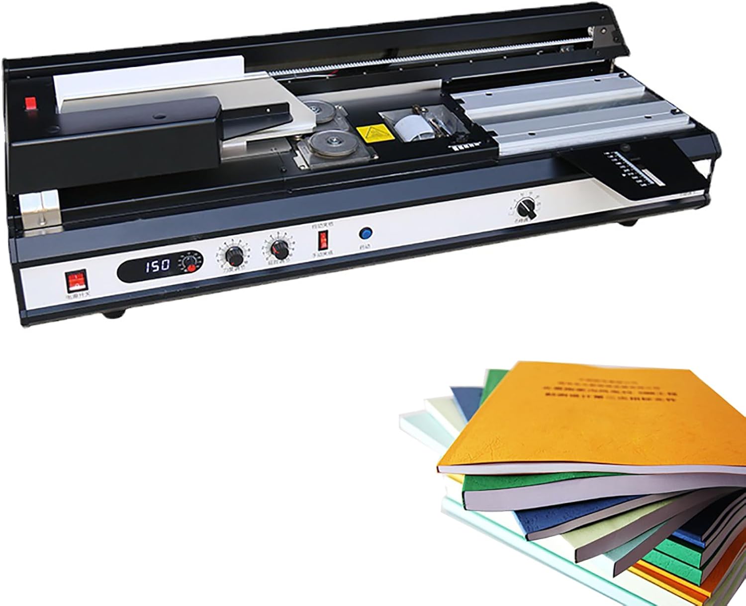 HYUIO Electric Hot Melt Binding Machine, Automatic Glue Book Paper Binder,Temp (145 180°C) Adjustable, for Office, Print Shop