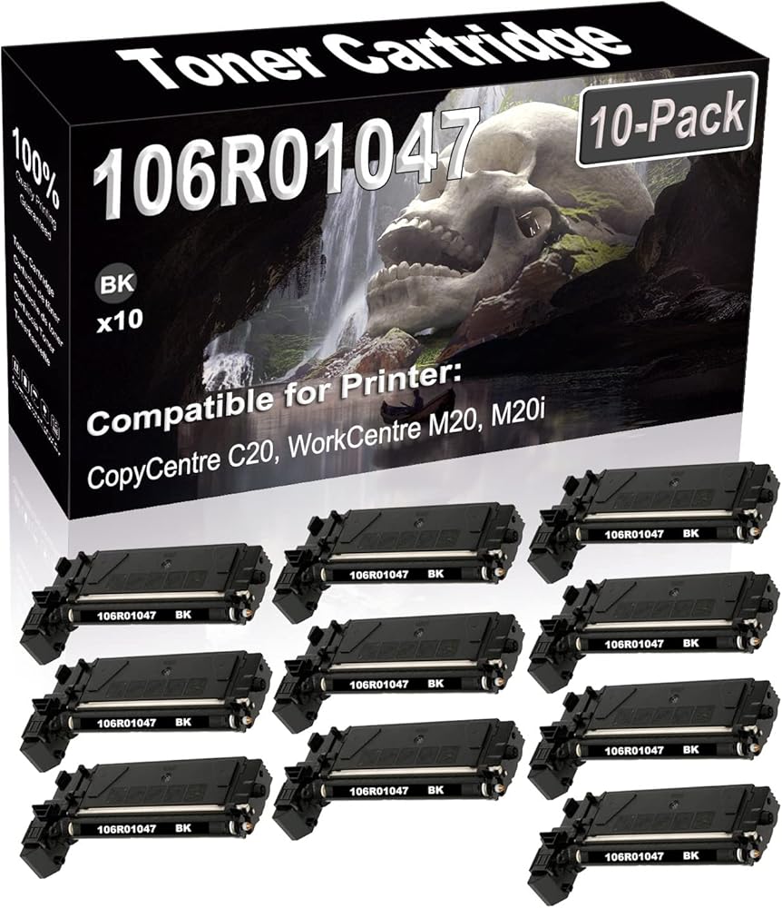 SINIYA 10-Pack (Black) Compatible CopyCentre C20 WorkCentre M20 M20i FaxCentre 2218 Laser Printer Cartridge (High Capacity) Replacement for 106R01047 Printer Cartridge