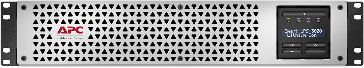 APC 3000VA Lithium Ion UPS, SMTL3000RM2UC, Pure Sine Wave Rackmount UPS, 120V Uninterruptible Power Supply