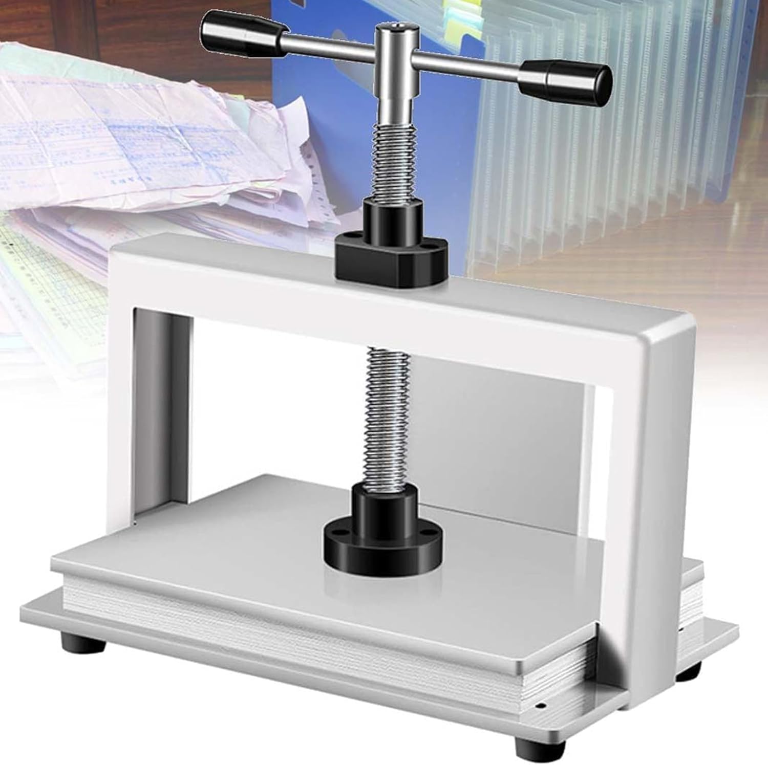 NOGRAX Manual Book Flattening Machine A3 A4 Paper Press Machine Bookbinding Press Machine Heavy Duty Bookbinder for Express Orders, Stamps, Receipt,A4