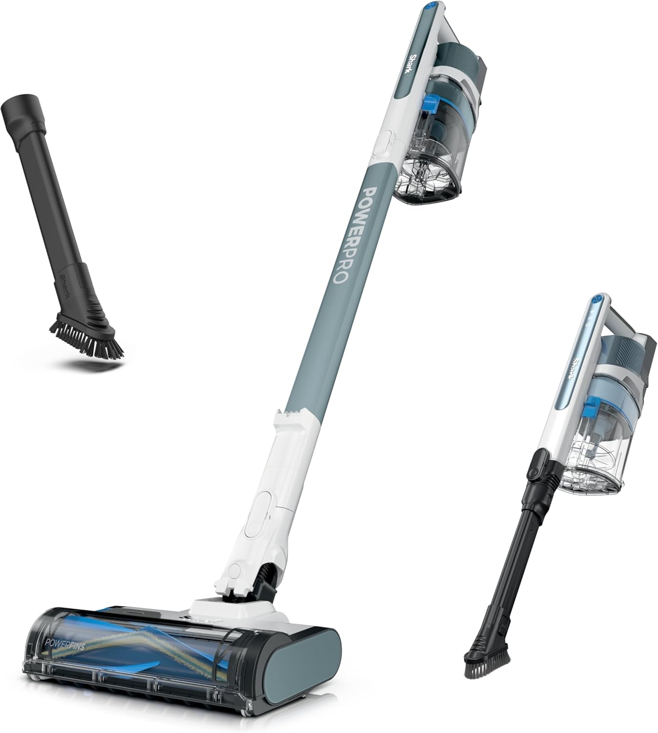 Shark PowerPro Plus Cordless Stick Vacuum, Lightweight, Rechargeable, FloorDetect Technology, HEPA Filter, Up to 50-Minute Runtime, Powerful Pet Hair Pickup, Carpets & Hard Floors, Pure Water, IZ377H
