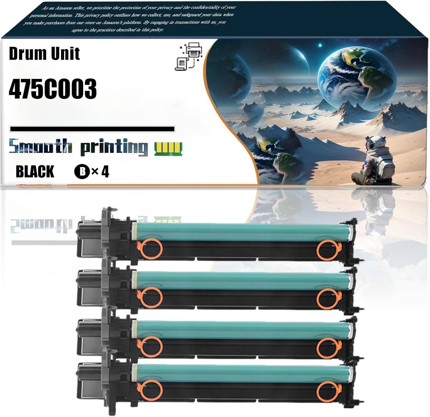 Replacement Parts Drum Unit 475C003 Compatible with Canon imageRUNNER Advance 4545i 4545i II 4545i III Printers, Contains Chip and Clear Printing (4 Pack Black)
