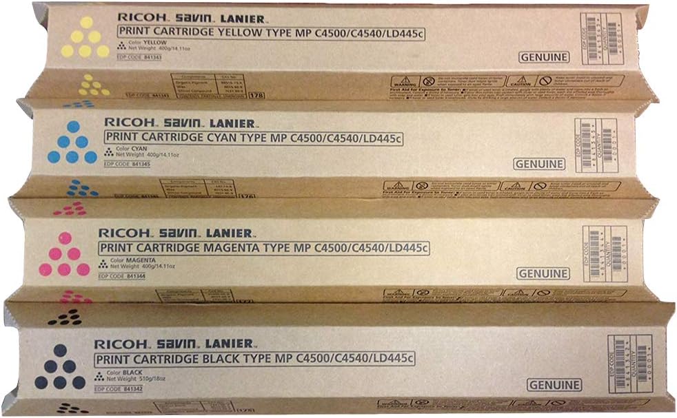 Ricoh Part# 841342. 841343. 841344. 841345 Toner Cartridge Set (OEM)