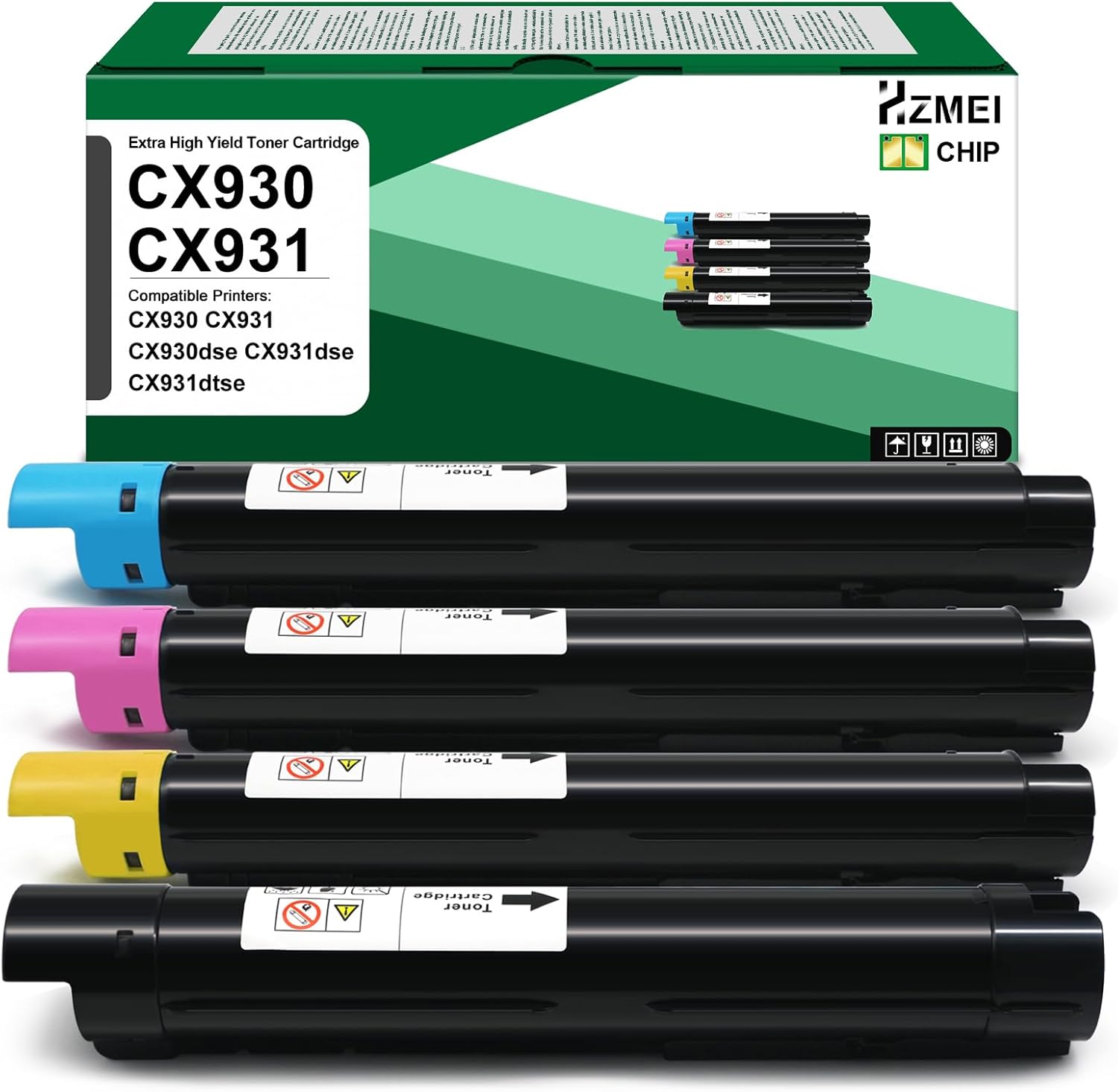 High Yield CX930 CX931 Toner Cartridge Replacement for Lexmark CX930 85D00K0 85D00C0 85D00M0 85D00Y0 Toner Cartridge Compatible with Lexmark CX930 CX931 CX930dse CX931dse CX931dtse Printer