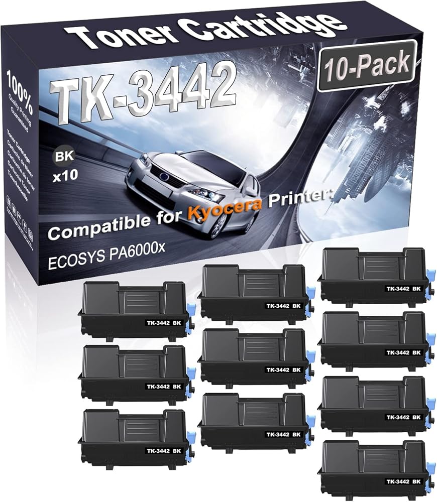 Kolasels 10-Pack (Black) Compatible High Yield TK-3442 TK3442 | 1T0C0T0US0 Printer Cartridge use for Kyocera ECOSYS PA6000x Printer