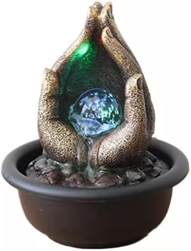 Tabletop Fountain Flowing Water Decoration Fountain Chinese Style Rockery Home Decoration Gift Office Opening Desktop Decoration Water Fountain (Color : 02) (5)