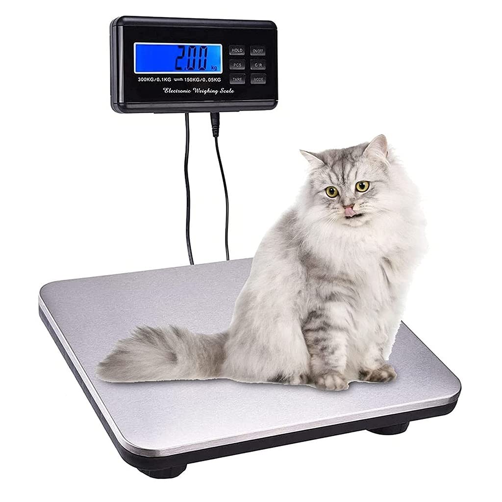 Digital Shipping Scale 300kg 660lbs Heavy Duty Post Office Postal Scale Luggage Scale Pet Vet Scale Stainless Steel Platform