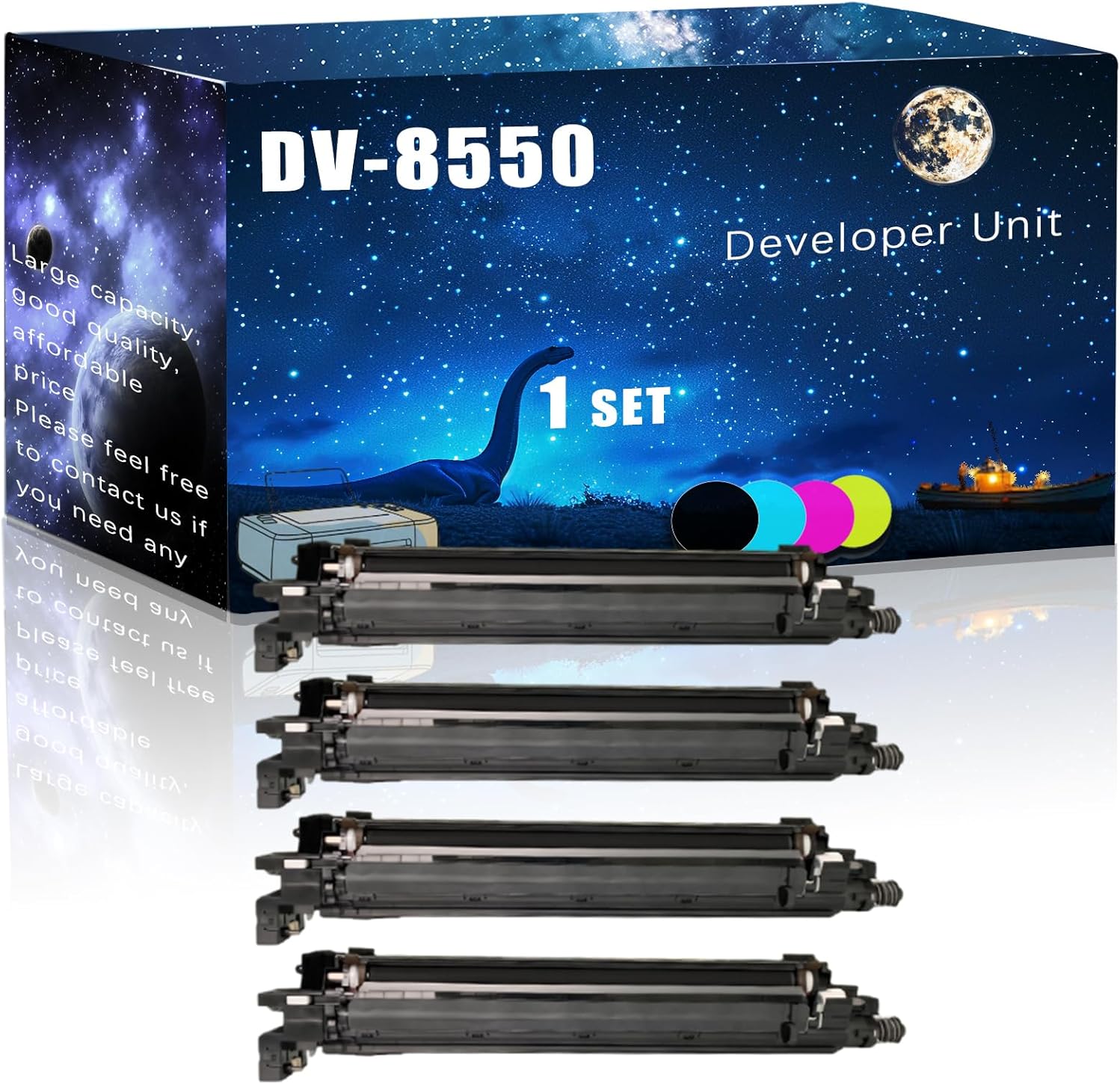 MUCQL DV-8550 Developer Unit Compatible for Copystar CS3552ci CS3553ci CS4003i CS4052ci CS4053ci Printers,with Chip Large Printing Demands (Multicolor)