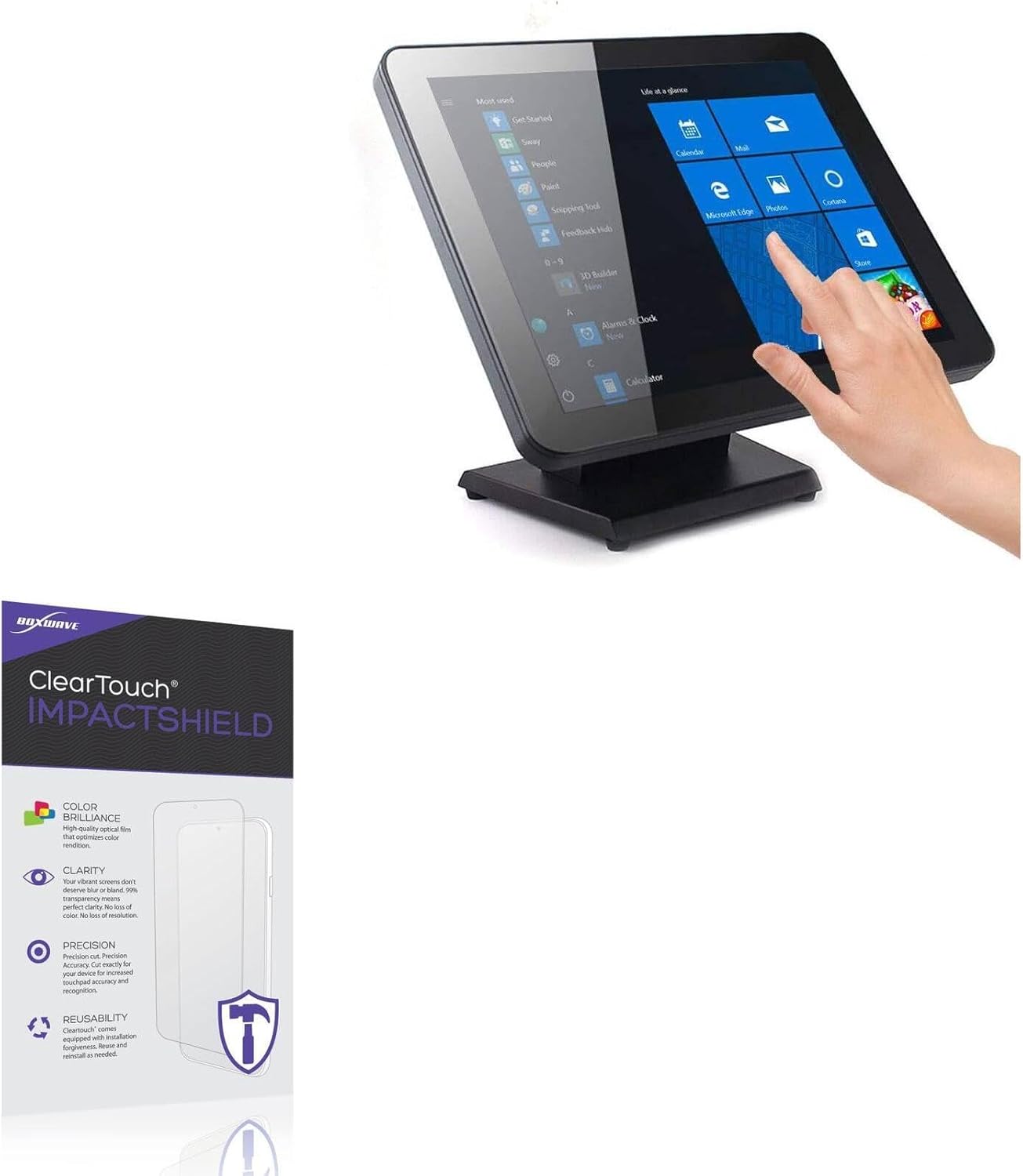 BoxWave Screen Protector Compatible with Angel POS 17-Open - ClearTouch ImpactShield (2-Pack), Impenetrable Screen Protector Flexible Film