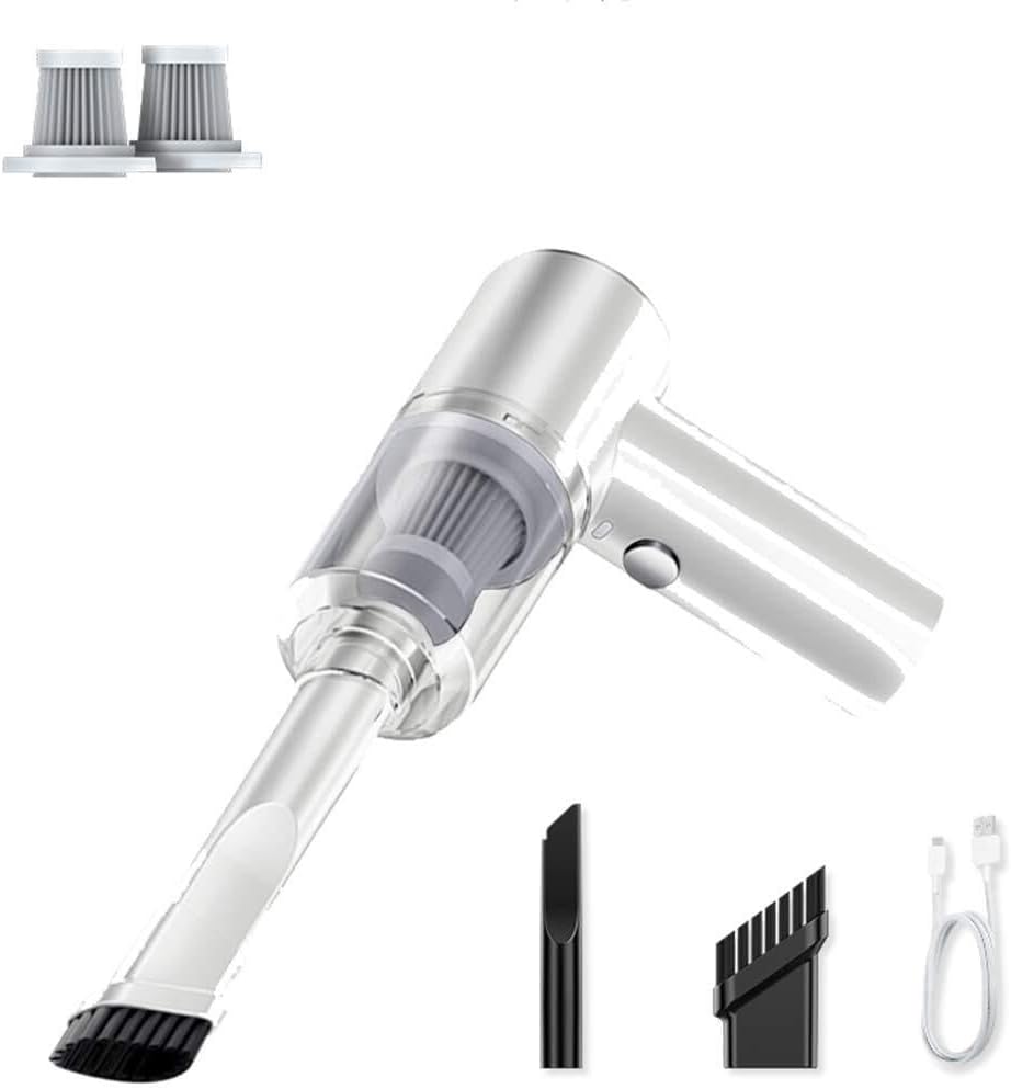 Handheld Vacuum Cordless, Handheld Vacuum Cleaner Cordless, 6000Pa Powerful Suction Hand Vacuum Cleaner with LED Light, Handheld Car Vacuum Portable Rechargeable for Car, Home and Office