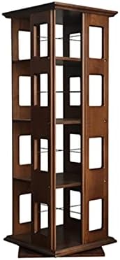 Bookshelf 360° Rotating Bookshelf Floor-Standing Bookshelf Large-Capacity Living Room Display Rack Bookcase Study Storage Bookshelf Corner Bookshelf (Color : A)