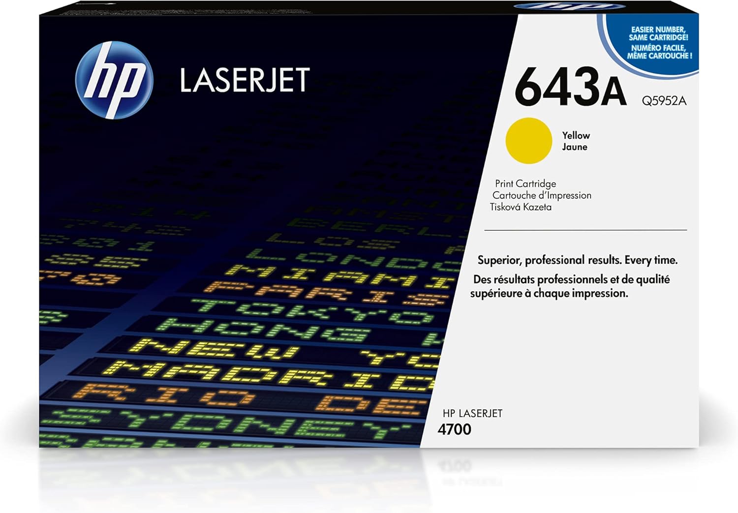 HP Original 643A Yellow Toner Cartridge | Works Color Laserjet 4700 Series | Q5952A