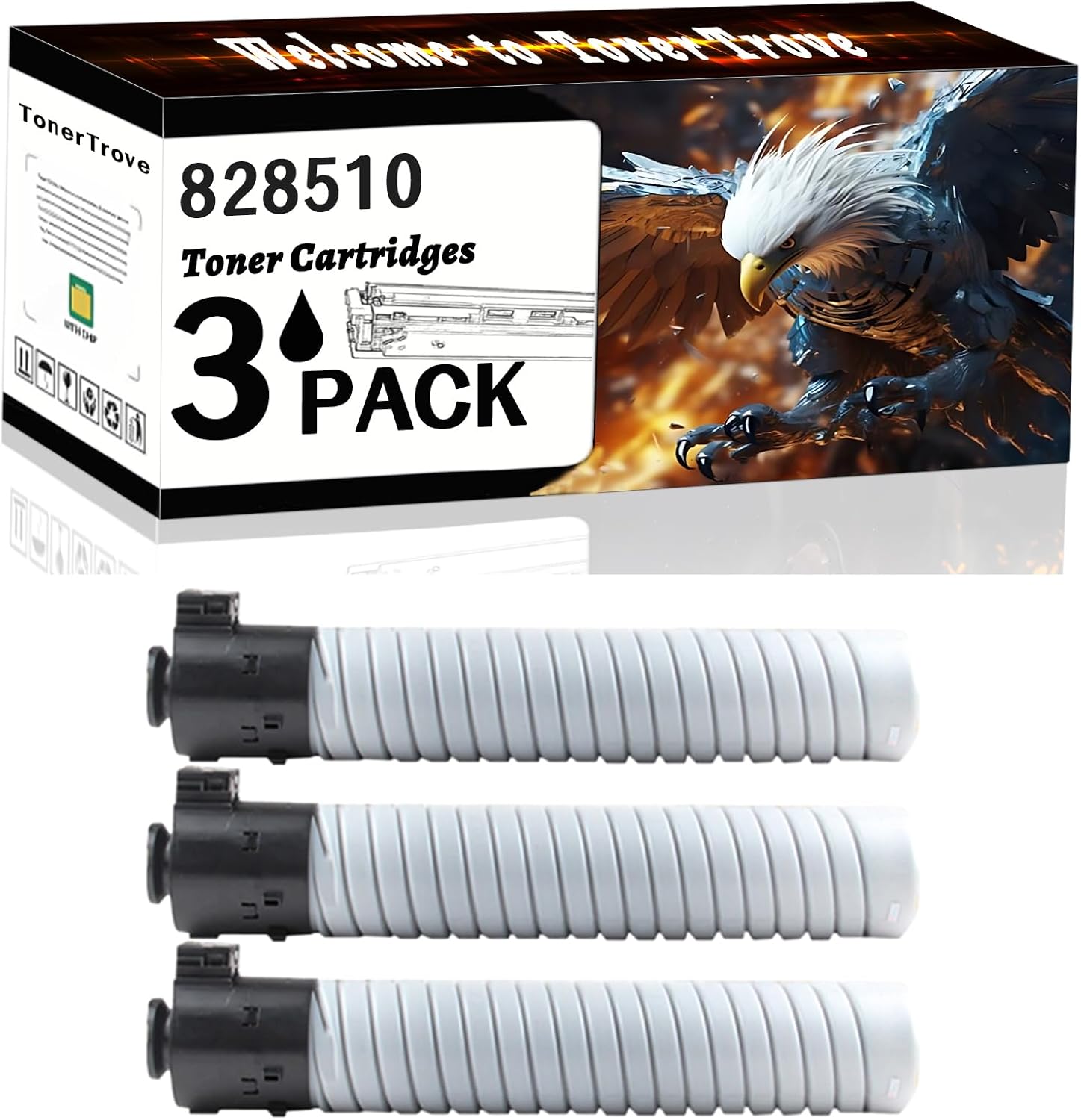 AGNNQ 828510 Toner Cartridges Compatible for Ricoh Pro C9200 Printers, Office Printing is Easy Clear Smooth (3 Pack Black)