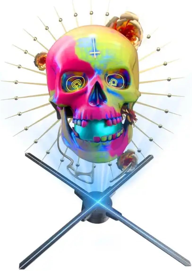 GIWOX 3D Hologram LED Fan, 3D Holographic Video Projector Supports WiFi, Phone App and TF Card, 3D Hologram Video Graphic Advertising Display for Business Exhibition Trade Holiday Show 52 cm