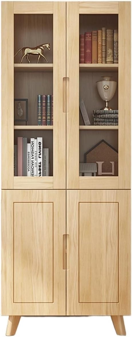 UNNS Bookshelf Home Bookcase Glass Door Bookcase Floor-to-Ceiling Multi-Layer Lattice Bookshelf Suitable for Living Room Study Bedroom Bookcase Organizer (Color : B)