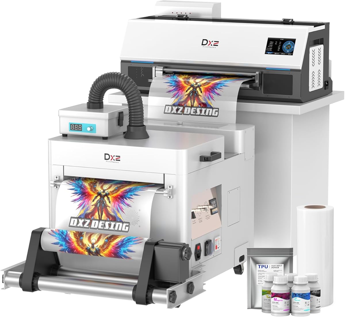 DXZ A3 DTF Printer with Shaker Oven & Air Purifier, High-Speed with XP600 Printhead, 4.5” LED Multi-Function Touch Screen, 13'' Apparel Printer T-Shirt Printing, Auto-Cleaning, 24/7 Auto-Maintenance