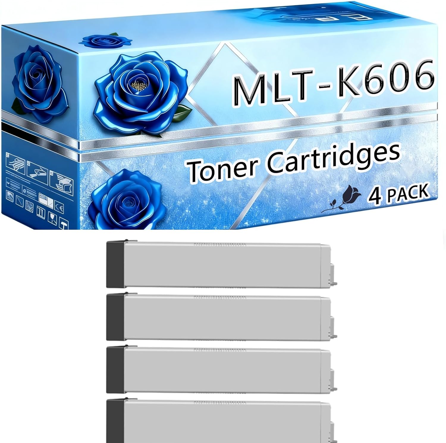 BIVOL Compatible Toner Cartridges Replacement for Samsung MLT-K606S High Yield 45000 Pages MultiXpress SCX-8030ND SCX-8040ND SCX-8240NA Printers (4 Pack Black)