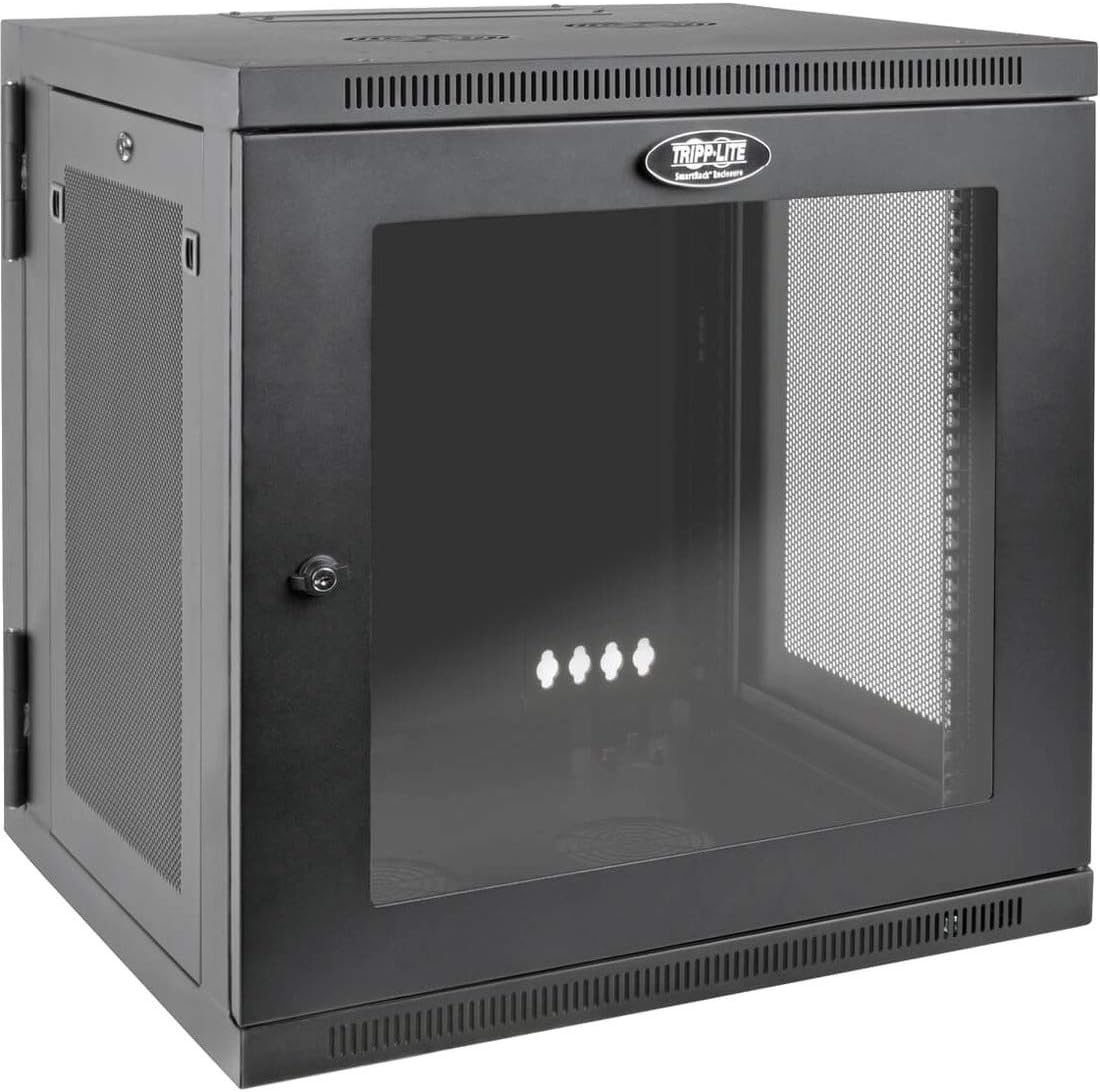 Tripp Lite 12U Wall Mount Rack Enclosure Server Cabinet with Acrylic Glass Door, Hinged Back, 24.5 in. Deep, UPS-Depth (SRW12USDPG)