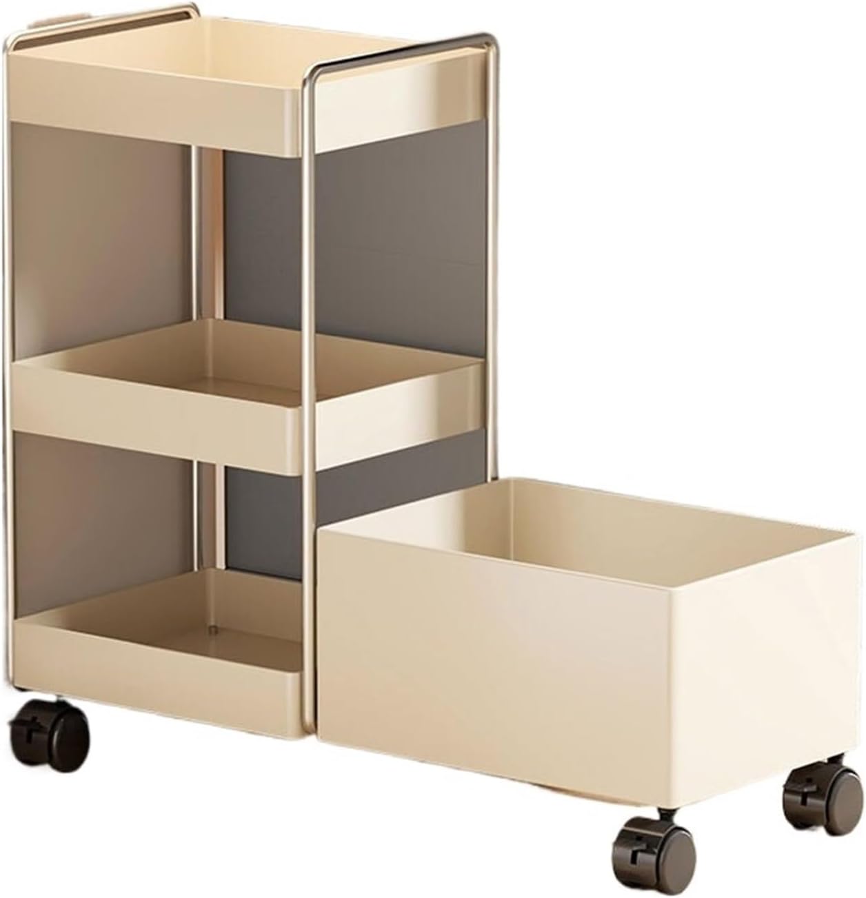 cfycfy987 Multifunctional Bookshelf Under The Desk, Movable Floor Book Storage Rack, Simple Bookcase, Organizer Beside The File Cabinets