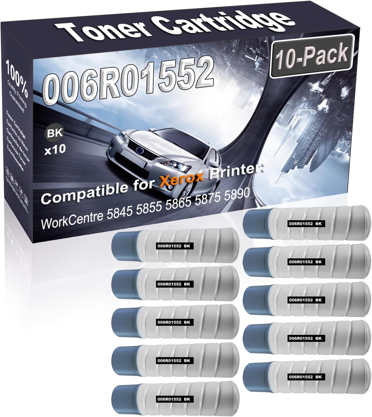 Kolasels 10-Pack (Black) Compatible High Yield 006R01552 Printer Cartridge use for WorkCentre 5845 5855 5865 5875 5890 Printer