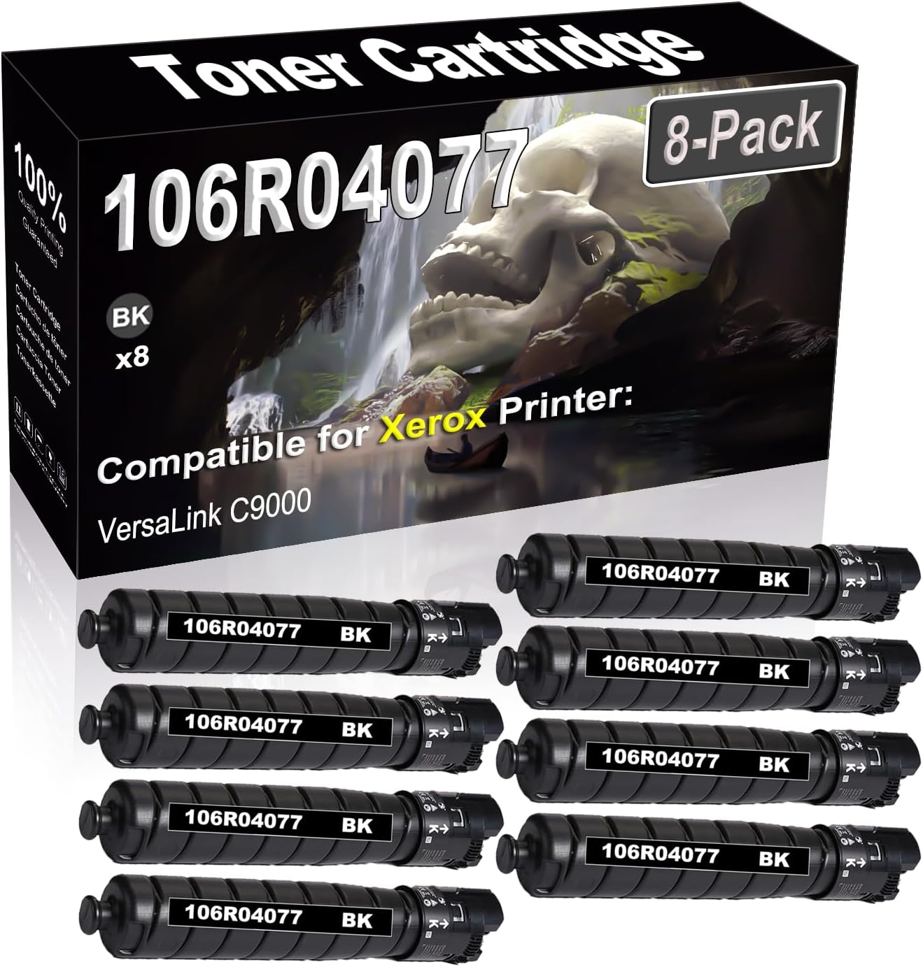 SINIYA 8-Pack Compatible High Capacity 106R04077 Imaging Toner Cartridge use for VersaLink C9000 Printer (Black)