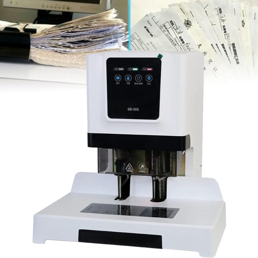 HYUIO Electric Bindinghine, Automatic Hot Melt Punchinghine, 50mm Thickness, Electric Hot Melt Riveting Tube Binding Machine