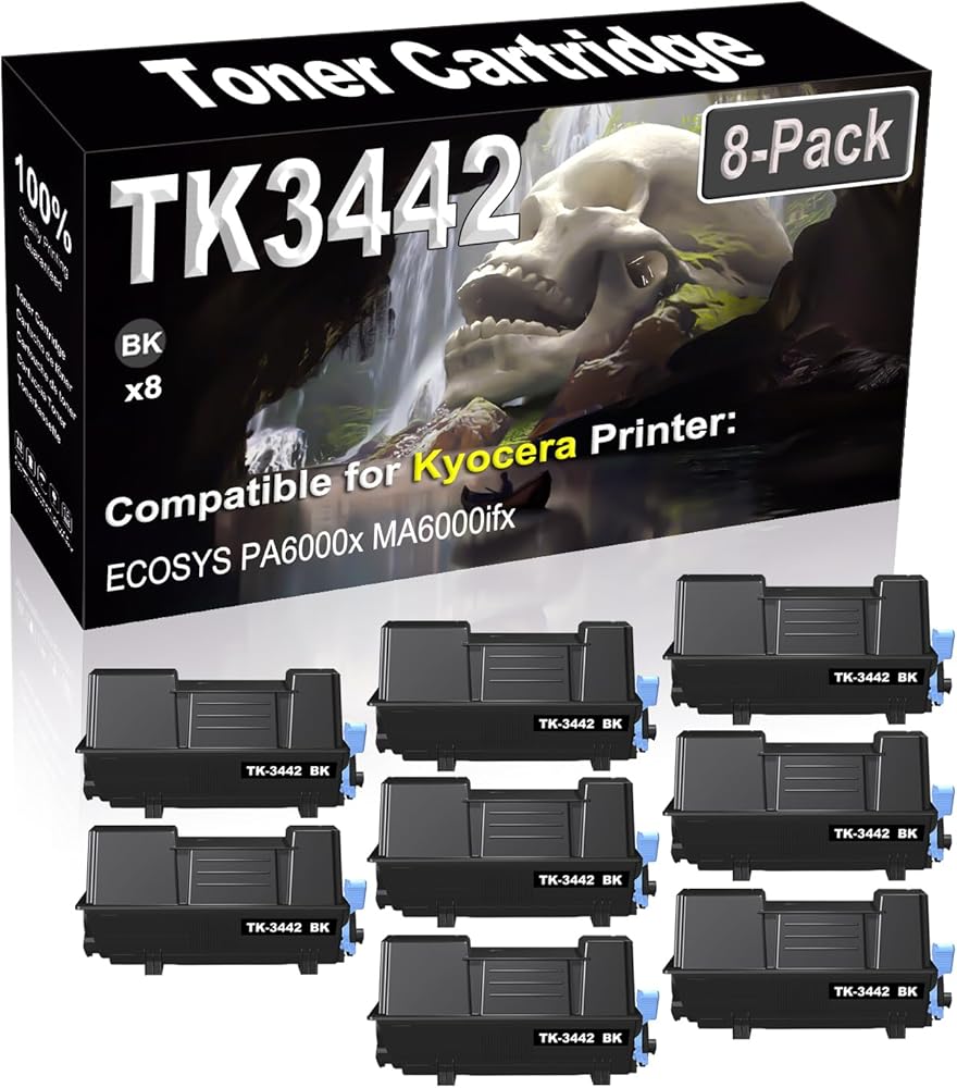 SINIYA 8-Pack (Black) Compatible High Yield TK3442 TK-3442 1T0C0T0US0 Laser Printer Toner Cartridge use for Kyocera ECOSYS PA6000x MA6000ifx Printer