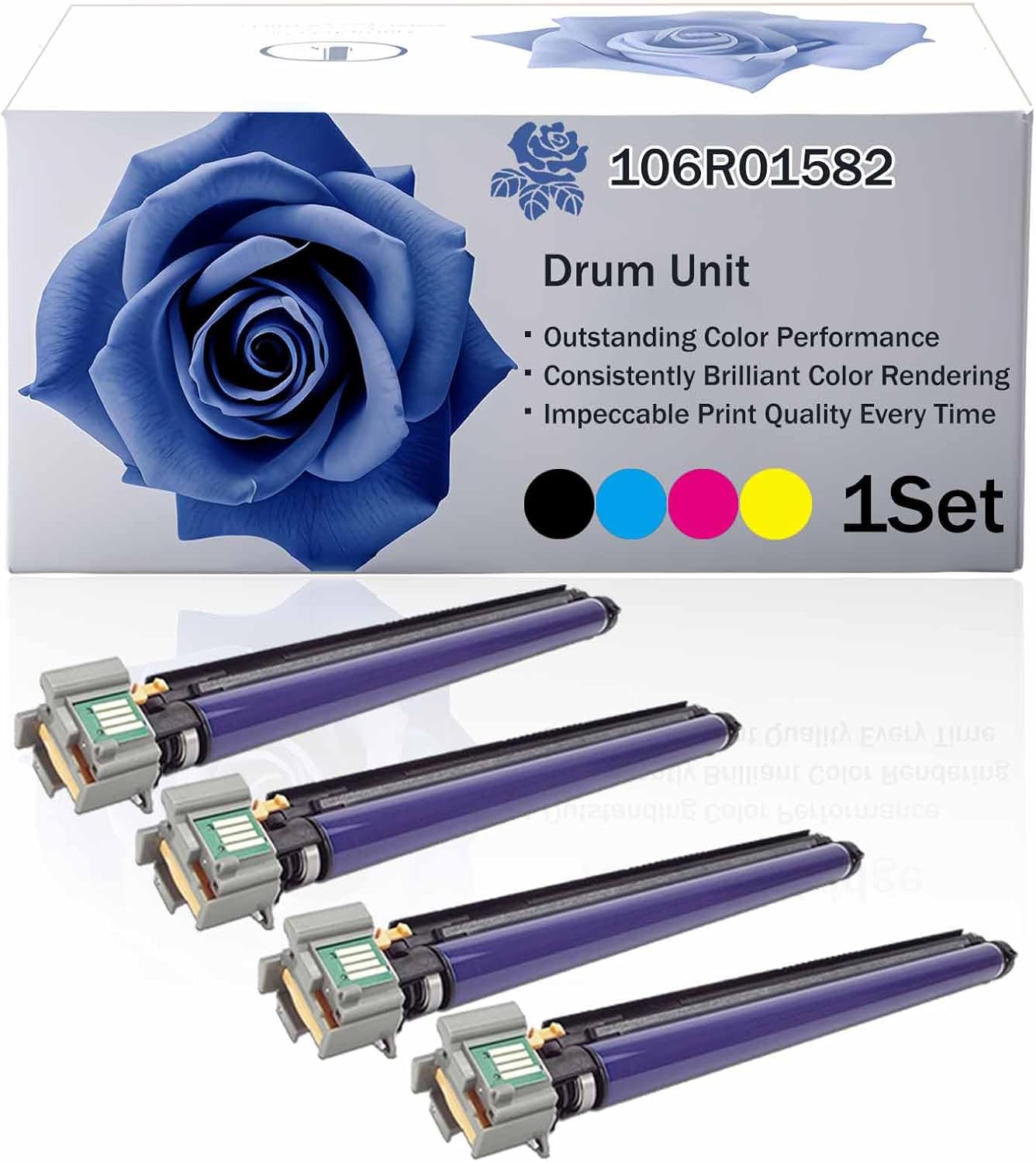 LECUU 106R01582 High Yield Drum Unit Compatible for Xerox Phaser 7800 7800DN 7800DX 7800GX Printer, Premium Print Performance for Your Office Needs, 80000 Pages (BK/C/M/Y-1SET)