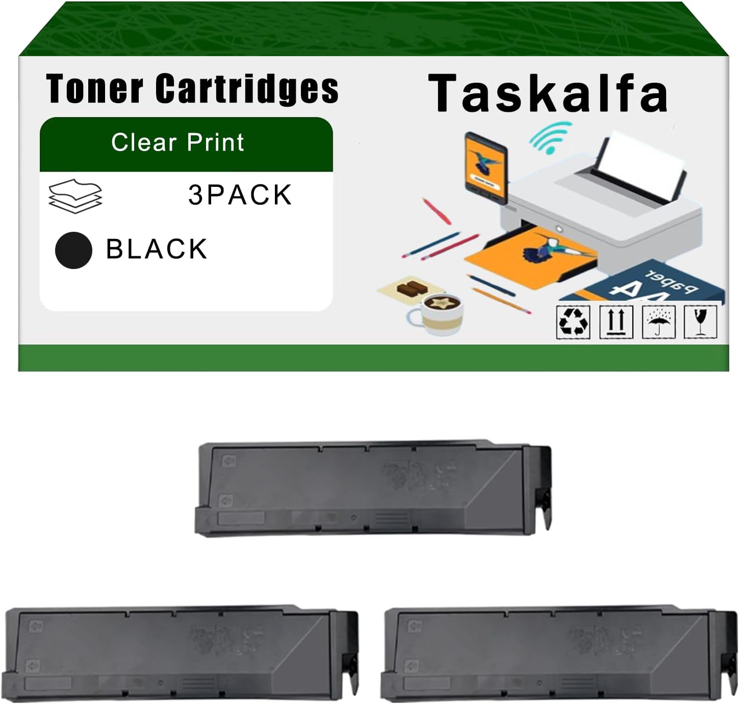 AGNNQ Compatible for Kyocera Taskalfa 8353ci Toner Cartridges TASKalfa 7052ci 7353ci 8052ci 8353ci Printers, High Yield 95000 Pages Bright Clear Colors (3 Pack Black)