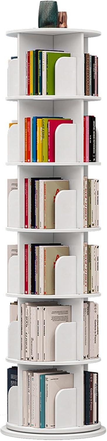 Zhsukva 360° Rotating Bookshelf Floor Standing Bookcase Storage Rack for Study，Living Room Small Footprint(40 * 190cm)