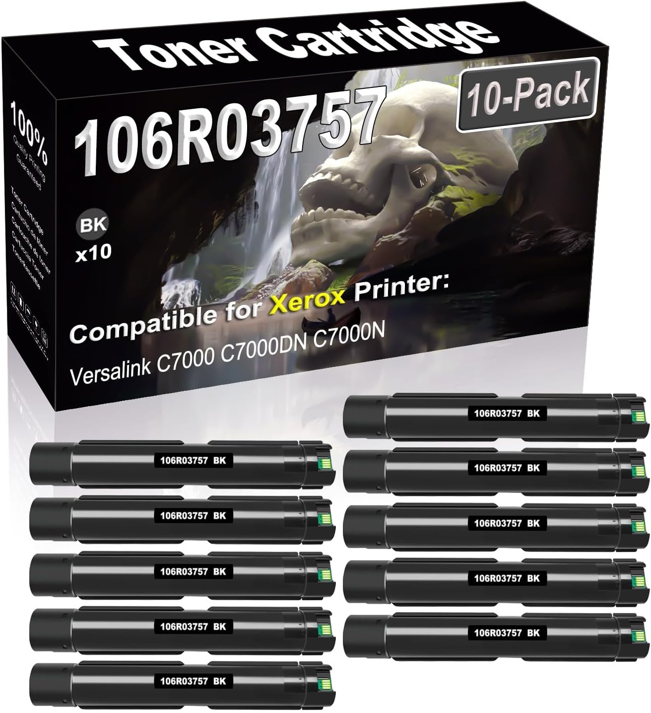 SINIYA 10-Pack (Black) Compatible Versalink C7000 C7000DN C7000N Laser Printer Cartridge (High Capacity) Replacement for 106R03757 Printer Cartridge