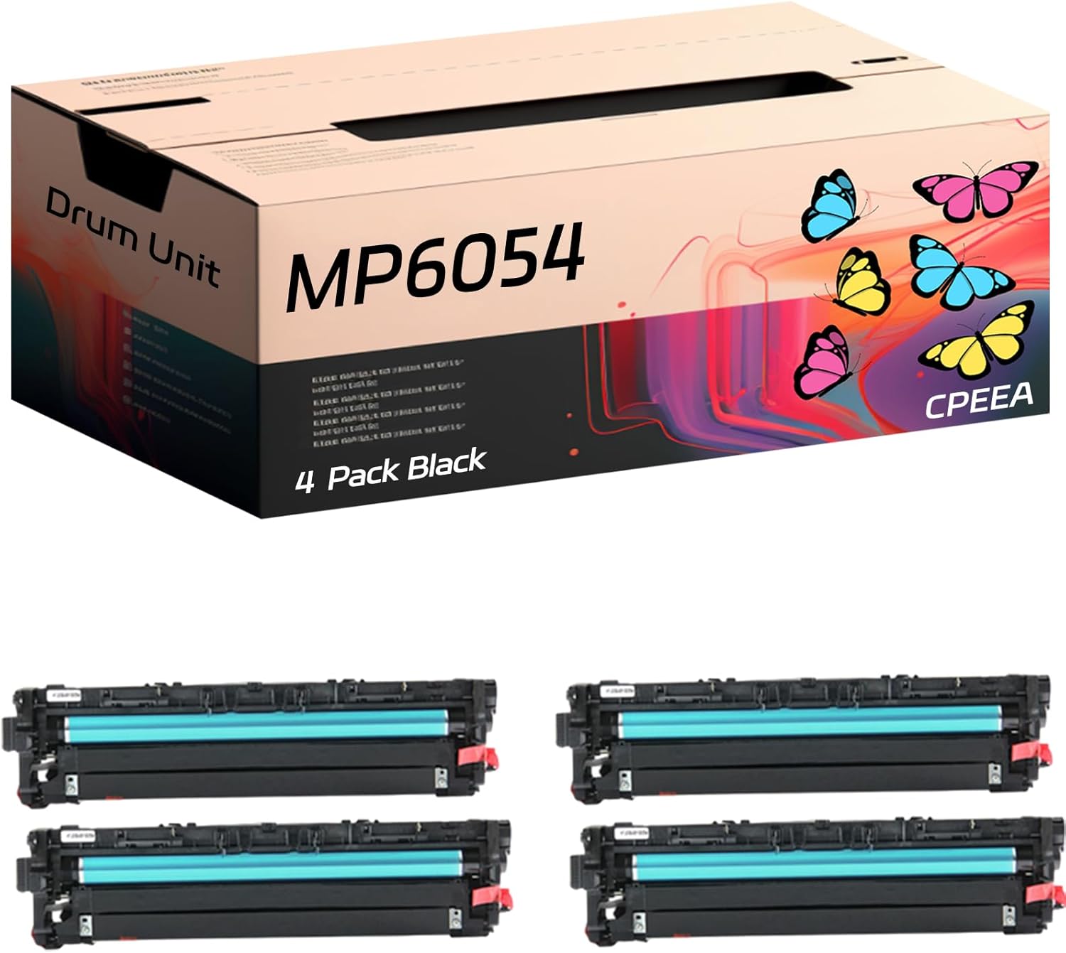 Compatible for Ricoh MP6054 Drum Unit Work for Ricoh MP4054SP MP4055 MP5054SP MP5055 MP6054SP MP6055 Printers, with Chip, High Yield 120000 Pages, Clear Printing (4 Pack Black)