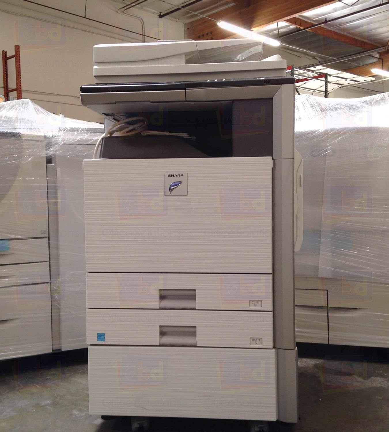 Sharp MX-M363N Ledger/Tabloid-size Mono Laser Multifunction Copier - 36ppm, Copy, Print, Scan, 2 Trays and Cabinet (Renewed)