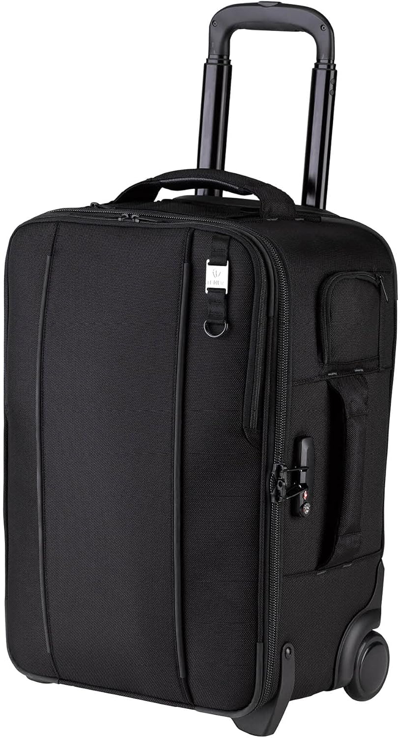 Tenba Roadie Carry-on Compatible Roller 21 Rolling case for DSLR and Mirrorless Cameras and Lenses Plus a 17-inch Laptop – Black (638-712)