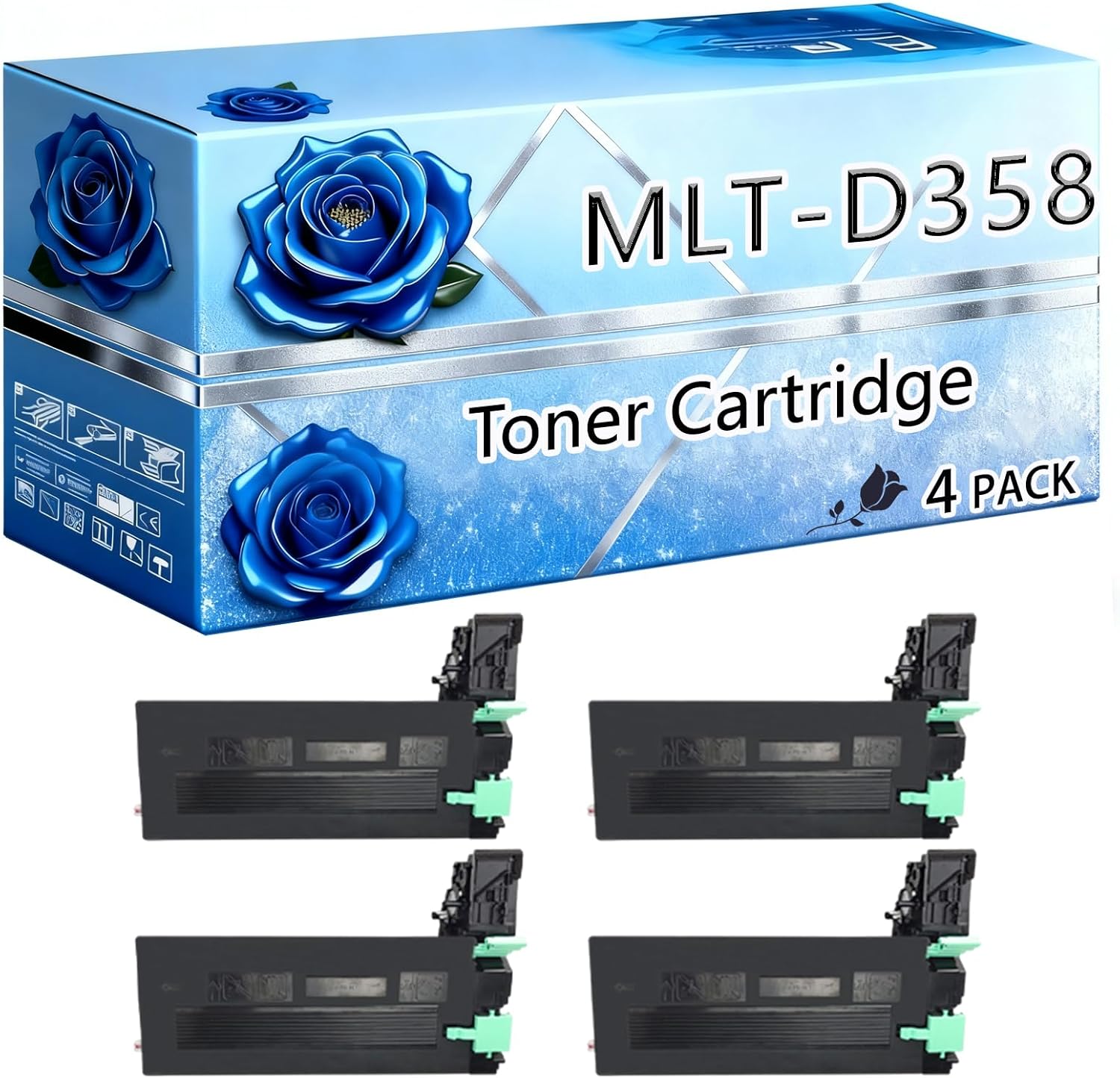 BIVOL Compatible Toner Cartridge Replacement for Samsung MLT-D358E High Yield 40000 Pages MultiXpress M4370LX M5360RX M5370LX Printers (4 Pack Black)
