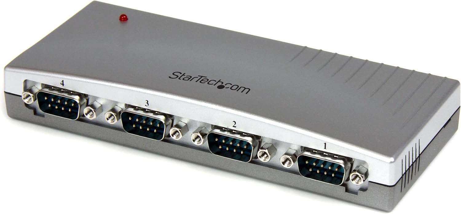 StarTech.com 4 Port USB to Serial RS232 Adapter - DB9M - RS232 Extension - Serial to USB, TAA (ICUSB2324)