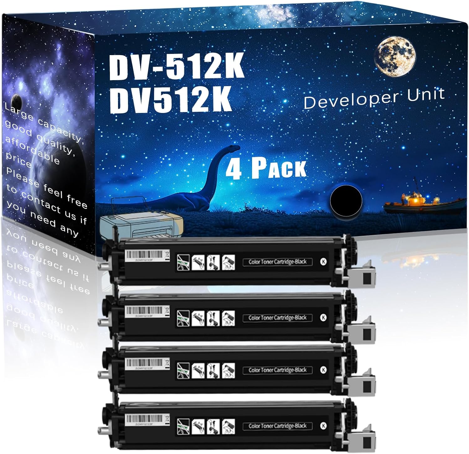MUCQL DV-512K DV512K A2XN03D Compatible Developer Unit Replacement for Konica Minolta High Yield Compatible Bizhub 224e 284e 364e 454e 554e Printers, Meet Printing Needs (4 Pack Black)