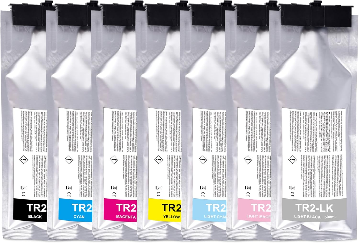 TR2 Ink Cartridges Replacement for Roland TrueVIS SG-300 SG-540 SG2-300 SG2-540 SG2-640 SG3-300 SG3-540 VG-540 VG-640 Printers, Compatible for TR2 7 Pack Ink Cartridges (1BK/1C/1M/1Y/1LC/1LM/1LK)