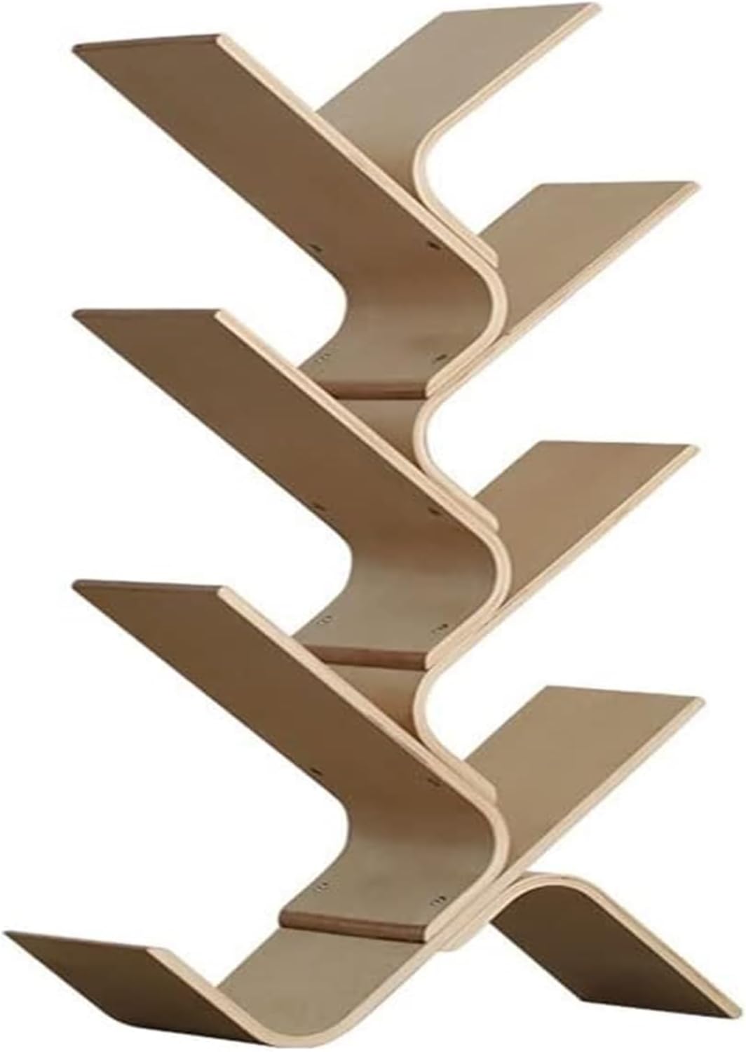 TiStm Bookshelf Bookcase Tree Small Bookcase Multi-Layer Bookcase Floor Shelf Office File Shelf Learning Bookcase (Color : Brown, Size : A5)