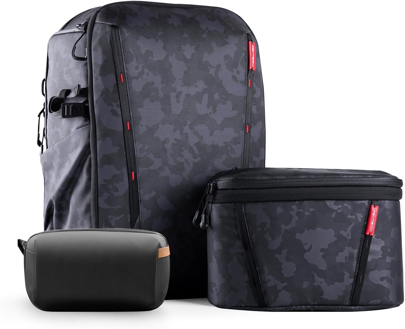 PGYTECH OneMo 2 25L Camera Backpack camo + Tech Accessories Pouch black Waterproof Small Electronics Organizer Bag Tech Organizer Pouch for Cables, Phone Batteries, Photography SD card