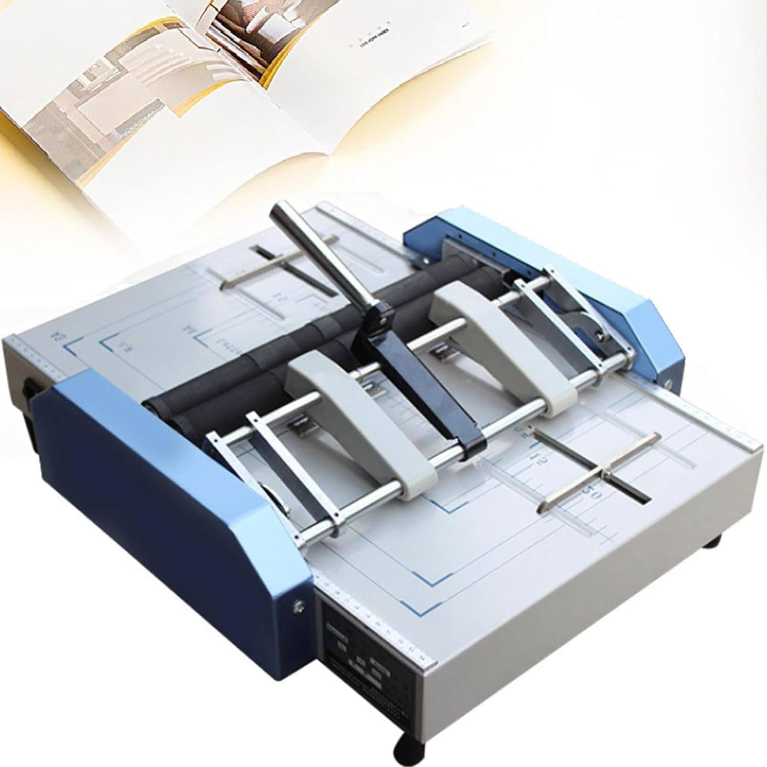 Automatic Binding Machine,Folder Creasing Machine,Electric Paper Book Stapler Creaser,A3 A4 Sad-dle Stitch Flat-Clinch,5 Nail Positions,Maximum binding paper size: 315X440MM