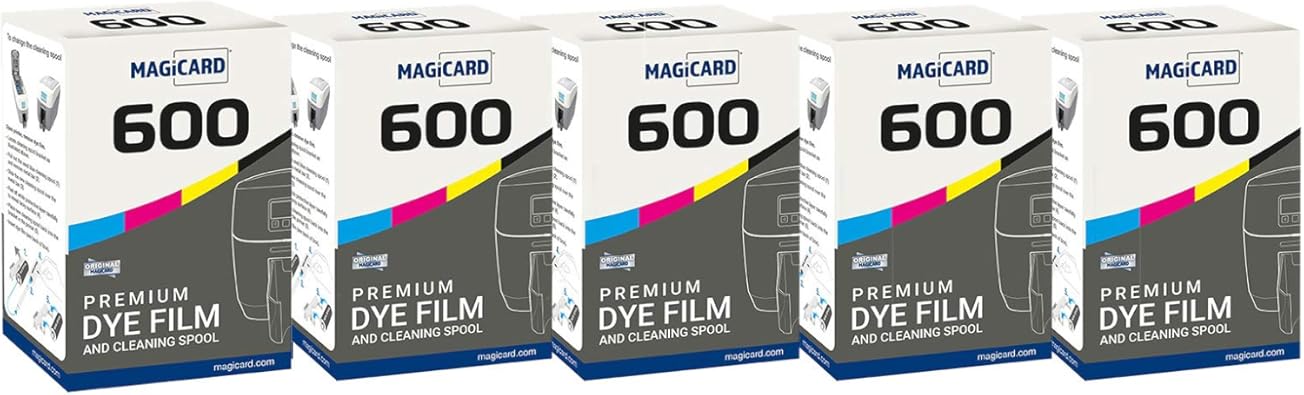 Bodno 5 x Magicard 600 Printer MB250YMCKOK Color Ribbon - YMCKOK - 250 Prints Software Demo Card