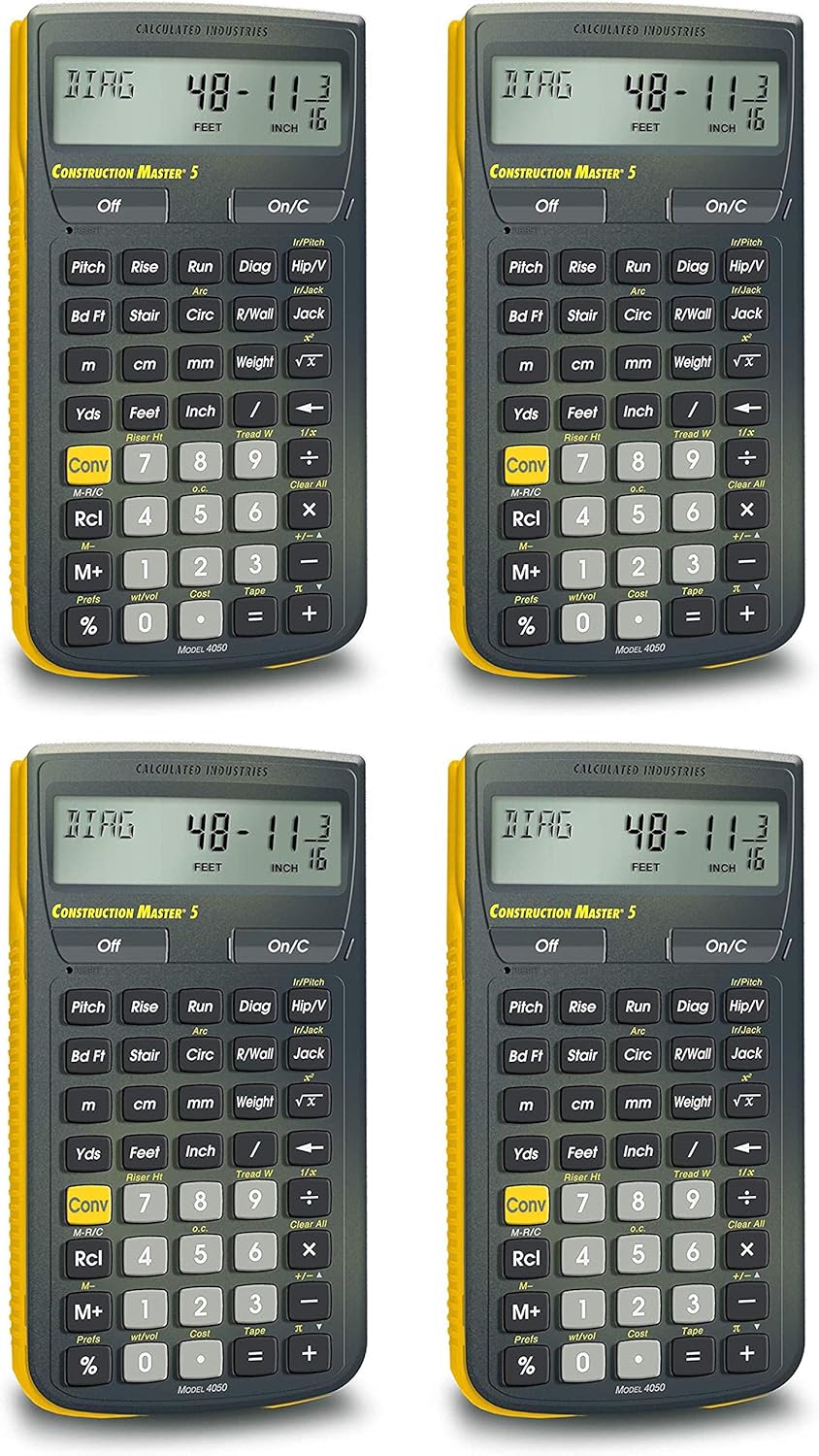 Calculated Industries 4050 Construction Master 5 Construction Calculator Pack of 4