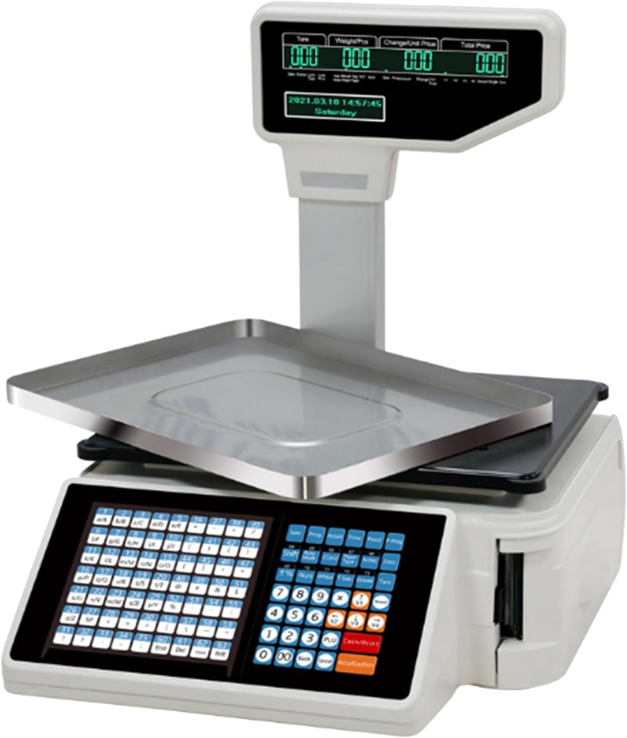 Digital Pri Calculator Scale, Thermal Printer, Electronic Barcode Printer, Capacity 66 Pounds, for Retail Stores, Fruit Markets,A