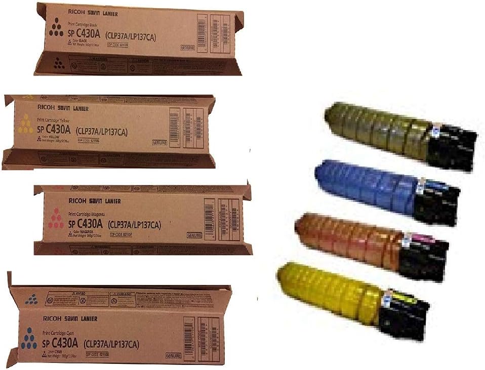 Ricoh Aficio SPC430DN Toner Cartridge Set (OEM) Black, Cyan, Magenta & Yellow