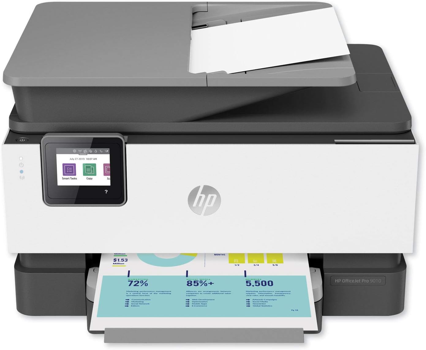 HP OfficeJet Pro 9010 All-in-One Wireless Printer, with Smart Tasks for Smart Office Productivity, Works with Alexa (3UK83A)